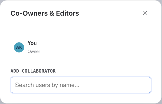 Co-owner and editor collaboration settings